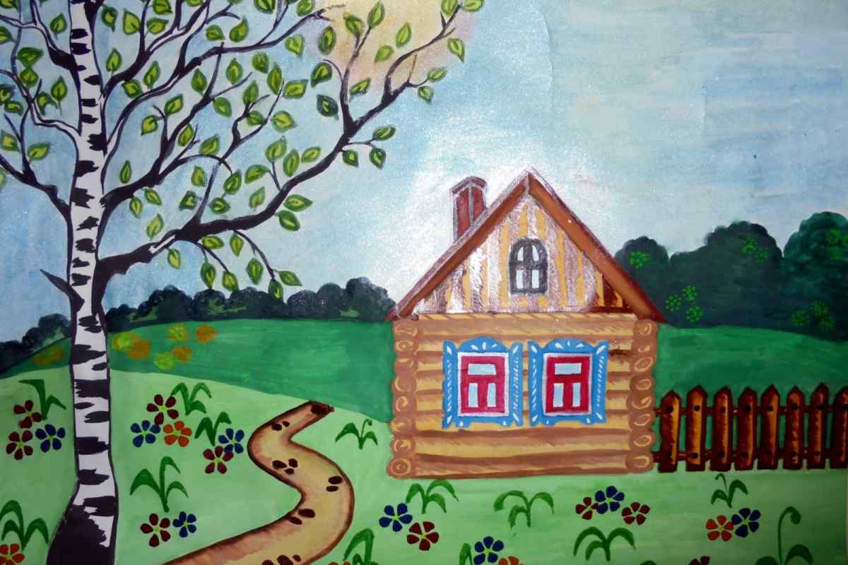 Як намалювати село