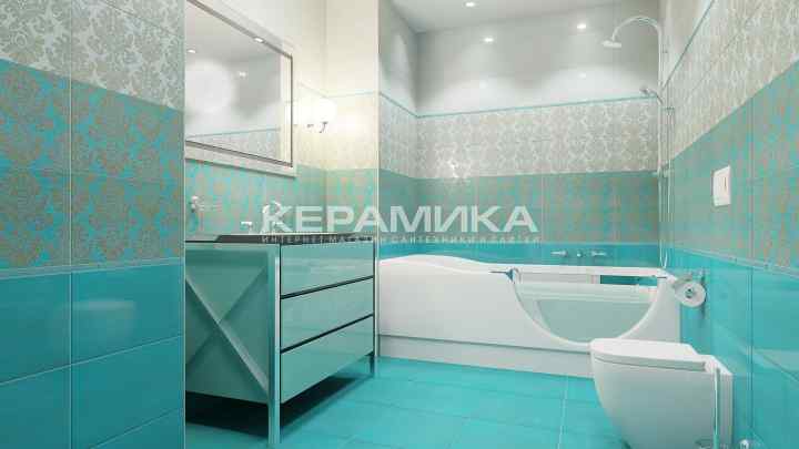 Бірюзова ванна кімната: варіанти дизайну