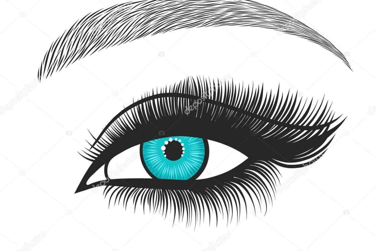 Нарисованный глаз с ресницами