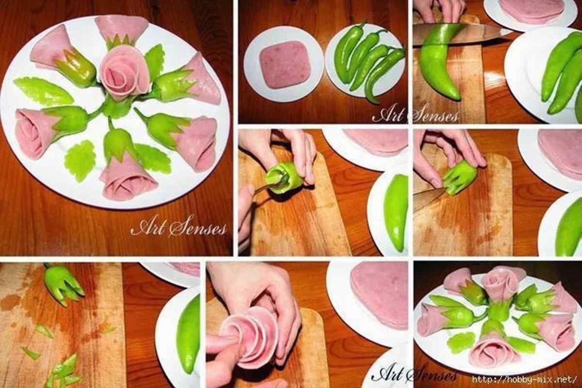Як зробити розочки з ковбаси